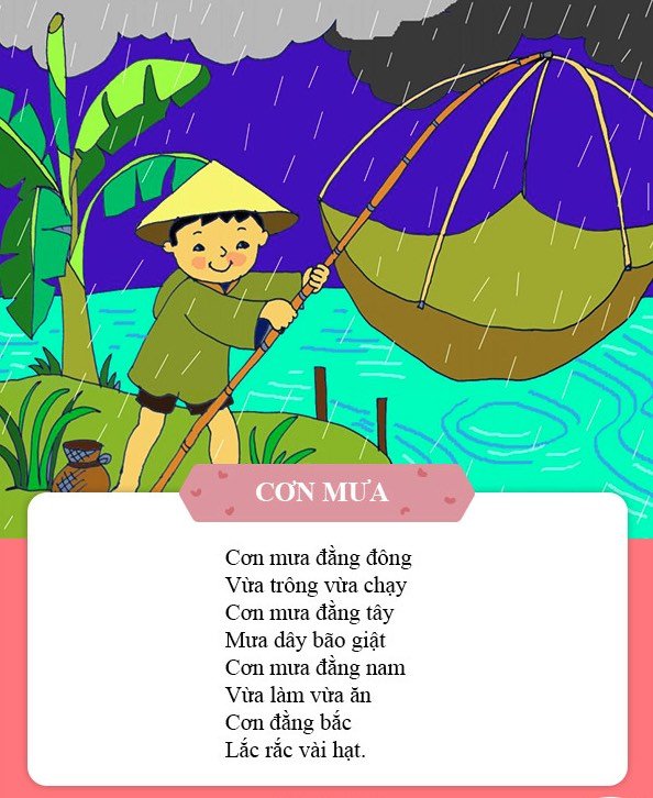 Cơn mưa | Hình ảnh Bài thơ Cơn mưa