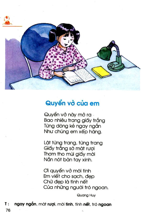 Quyển vở của em | Bài thơ Quyển vở của em (Quang Huy)