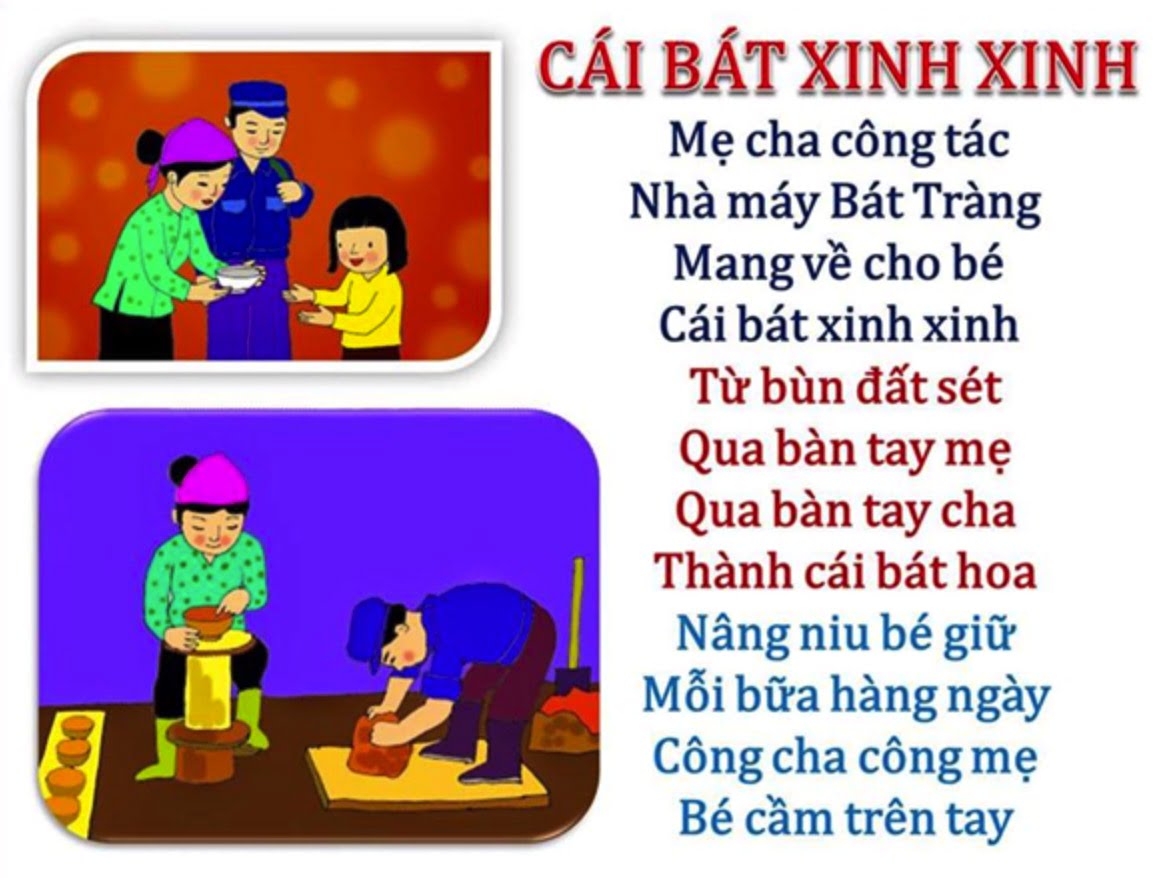 Hình ảnh bài thơ Cái Bát Xinh Xinh