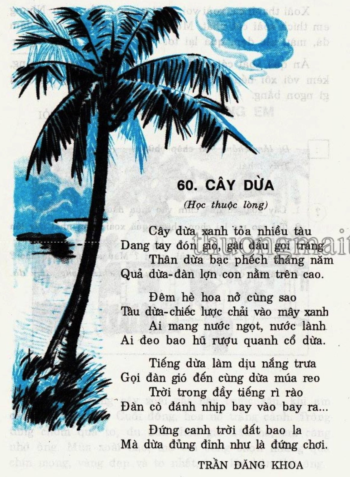 Cây dừa | Bài thơ Cây dừa (Trần Đăng Khoa)