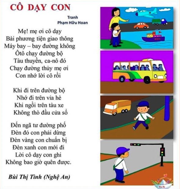 Hình ảnh Bài thơ Cô dạy con về giao thông