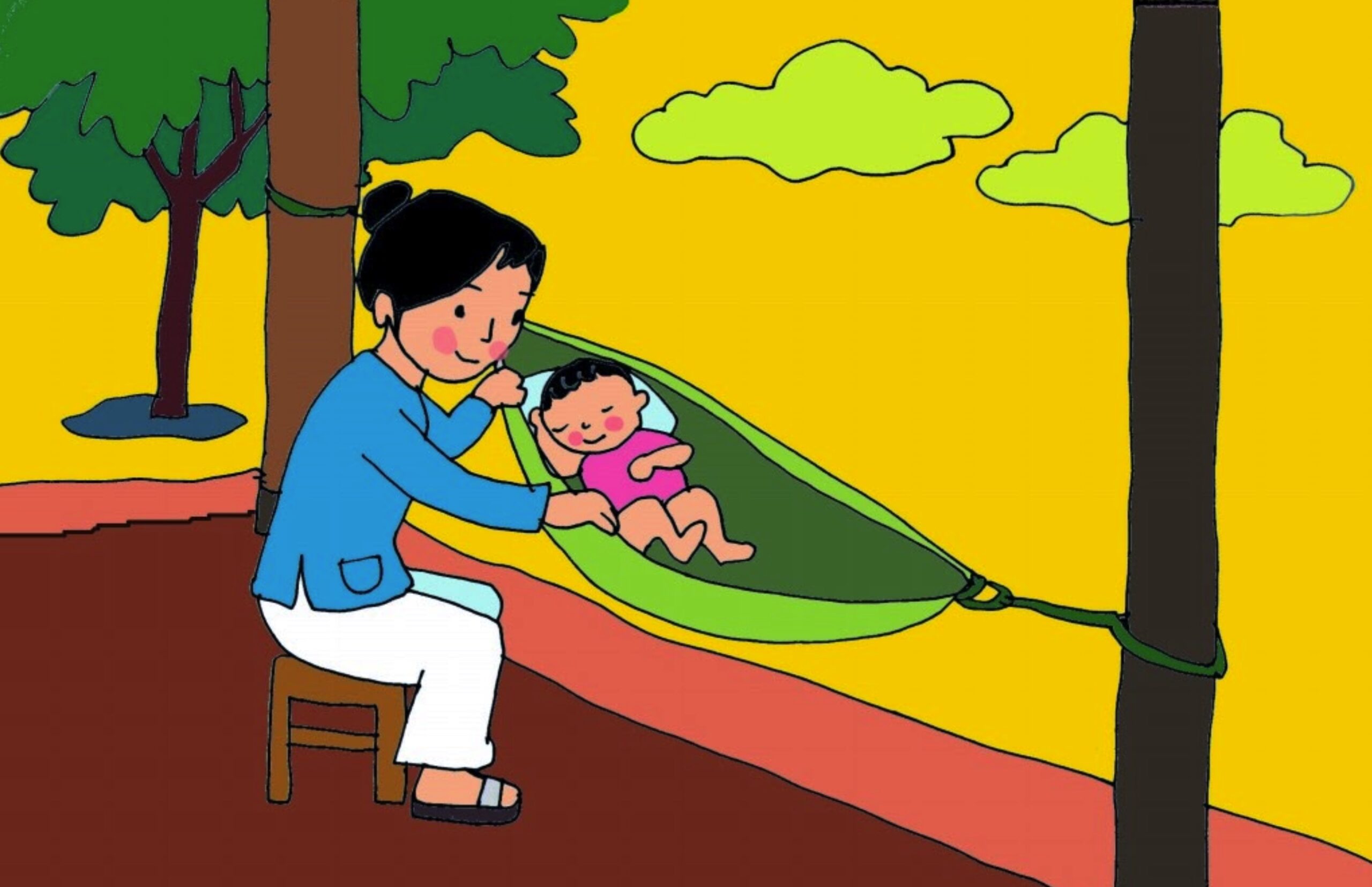 Bài thơ Gió (Nguyễn Lãm Thắng): Mẹ ngồi ru em bé