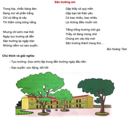 Sân trường em | Bài thơ Sân trường em